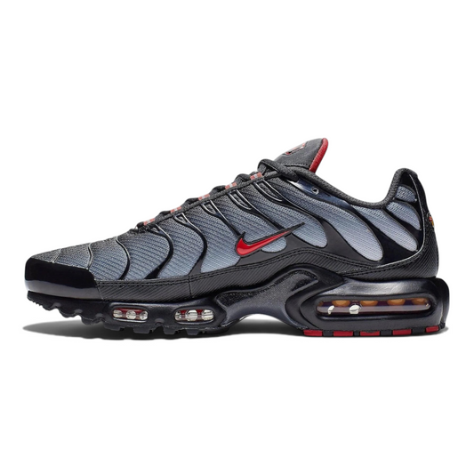 Αθλητικά παπούτσια SNEAKERZ SHOP Nike Air Max Plus σε μαύρο και γκρι χρώμα με κόκκινες λεπτομέρειες και τεχνολογία Air