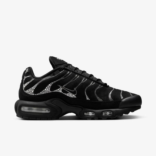 Nike Air Max Plus TN x Swarovski sneaker with crystal detailing in black color.