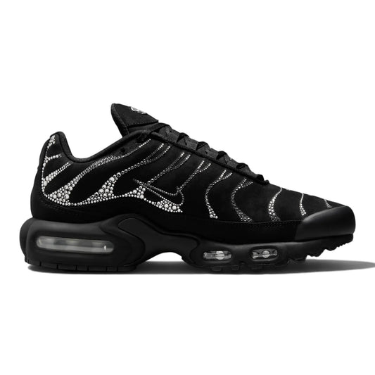 Nike Air Max Plus TN x Swarovski sneaker with crystal detailing in black color.