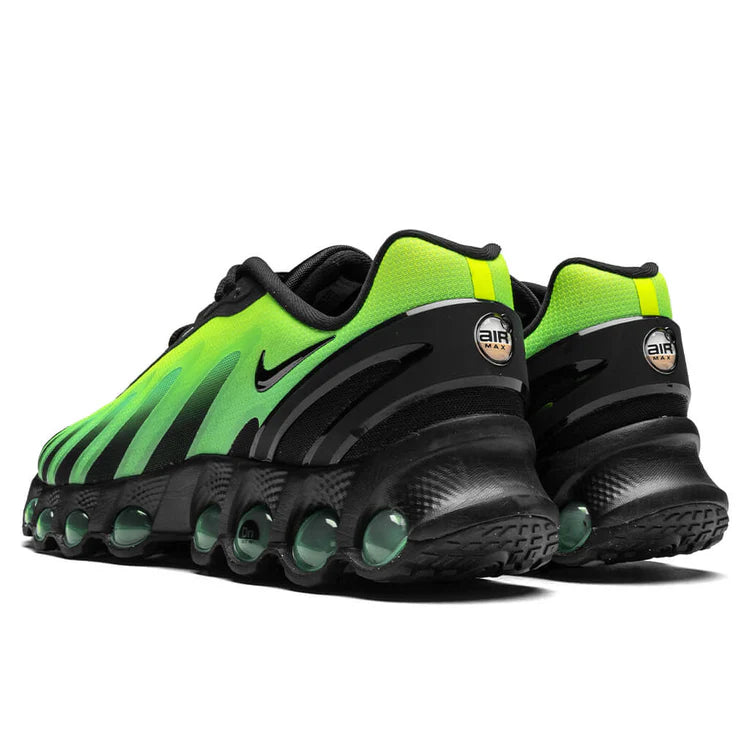 Nike Air Max Dn8 Black & Green Strike sneakers showcasing black and vibrant green design with iconic Air cushioning.