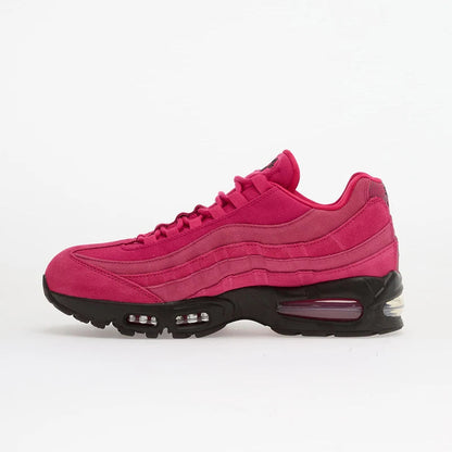 Nike Air Max 95 OG Fireberry profile view in vibrant pink and black colorway.