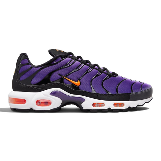 Αθλητικό παπούτσι SNEAKERZ SHOP Nike Air Max Plus TN σε μωβ χρώμα με πορτοκαλί λεπτομέρειες και αντικραδασμική σόλα